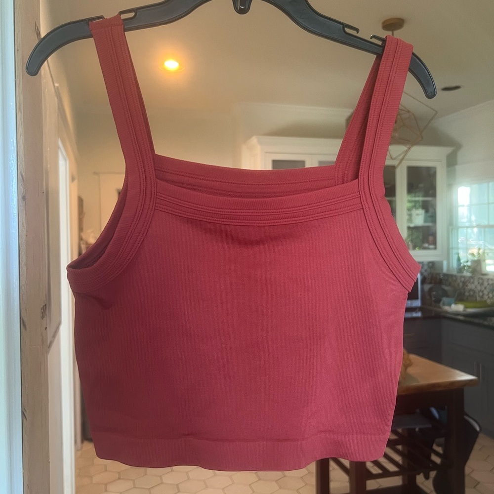 Urban Outfitters Red Fitted Crop Tank Top